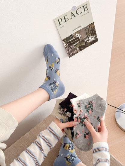 Rufia - Embroidered Mesh Floral Ankle Socks product image 7