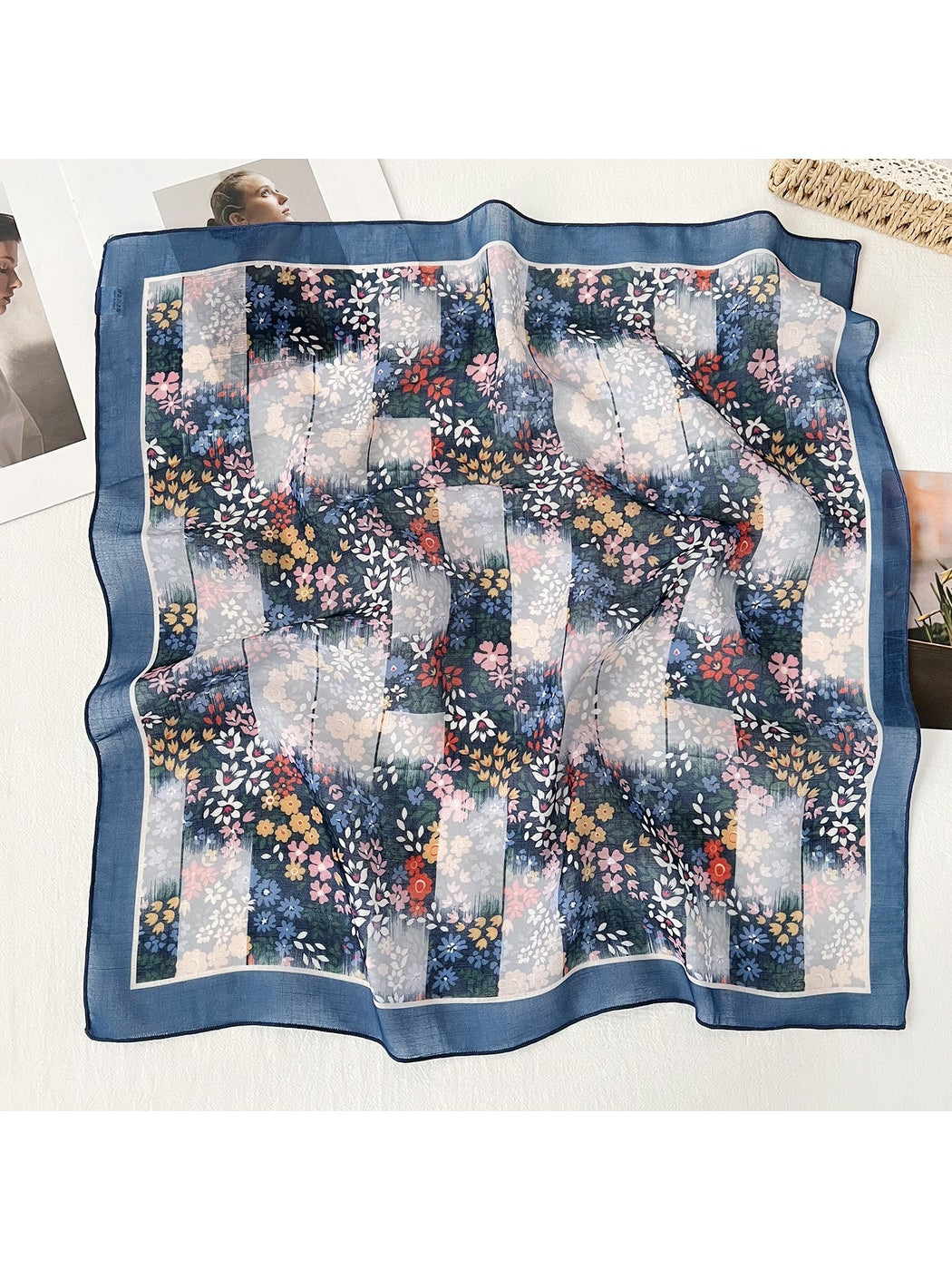 Scarvii - Plant Floral Retro Styling Square Scarf