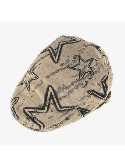 Haila - Vintage Short Brim Stars Newsboy Cap