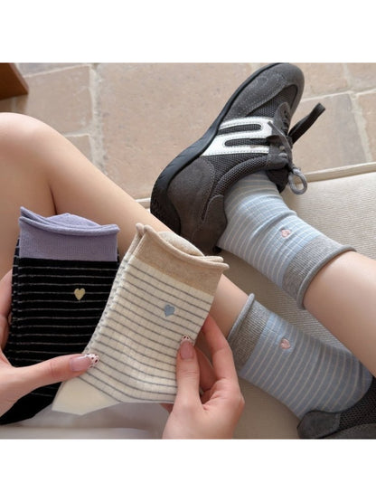 Rufia - Heart Detail Stripe Crew Socks product image 2