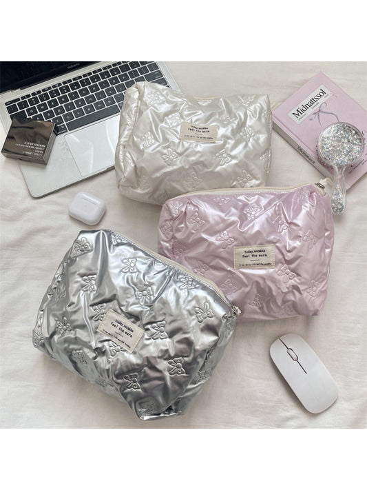 Cosbai - Bow Pattern Travel Cosmetic Bag