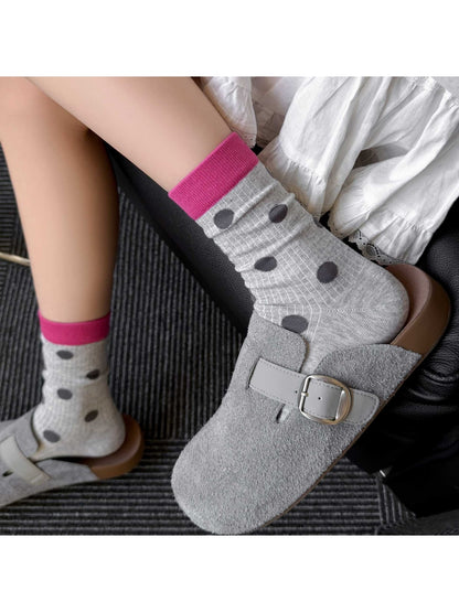 Rufia - Polka Dot Color Block Crew Socks