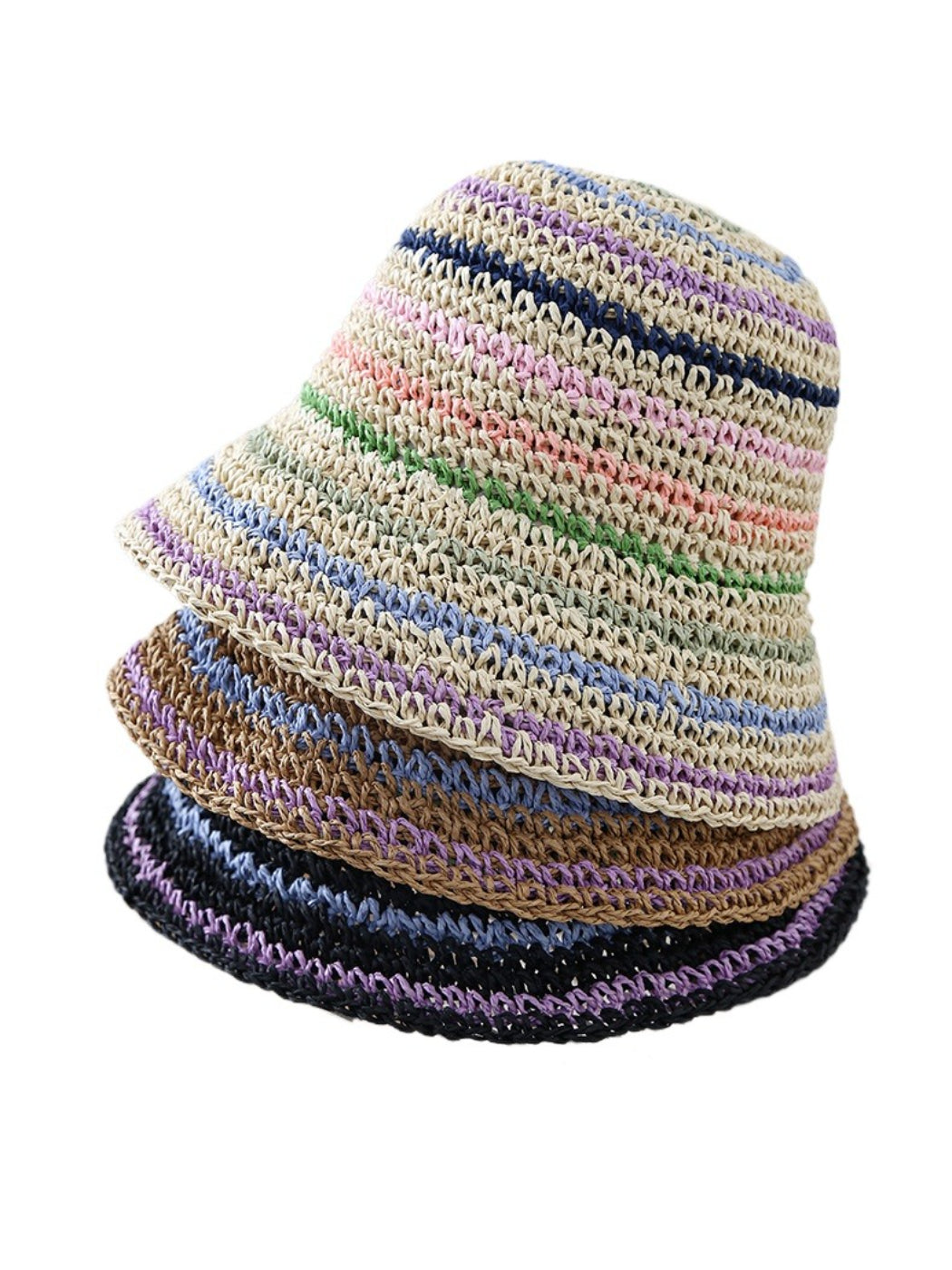 Haila - Multicolor Stripe Crochet Bucket Hat