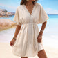 Crosa - Solid Color Lace Patchwork Beach Dress