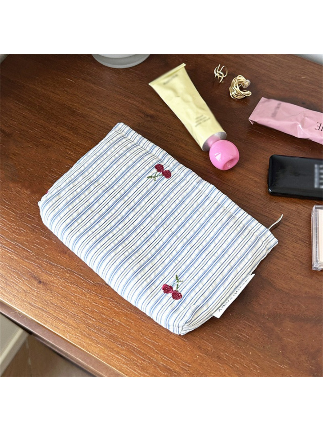 Cosbai - Cherry Embroidered Makeup Pouch - image 7