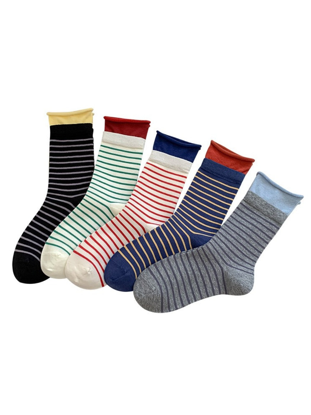 Rufia - Bold Stripe Color-Block Crew Socks