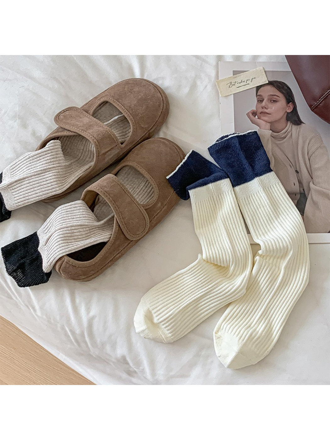 Rufia - Contrast Top Crew Socks