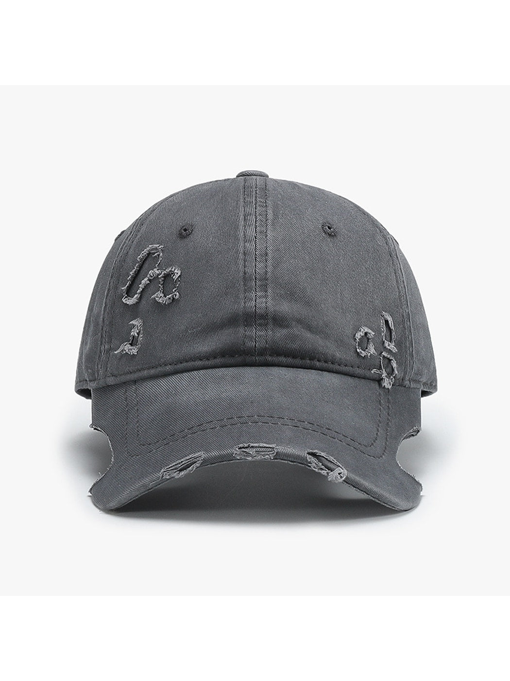 Haila - Distressed Adjustable Curved Brim Baseball Cap