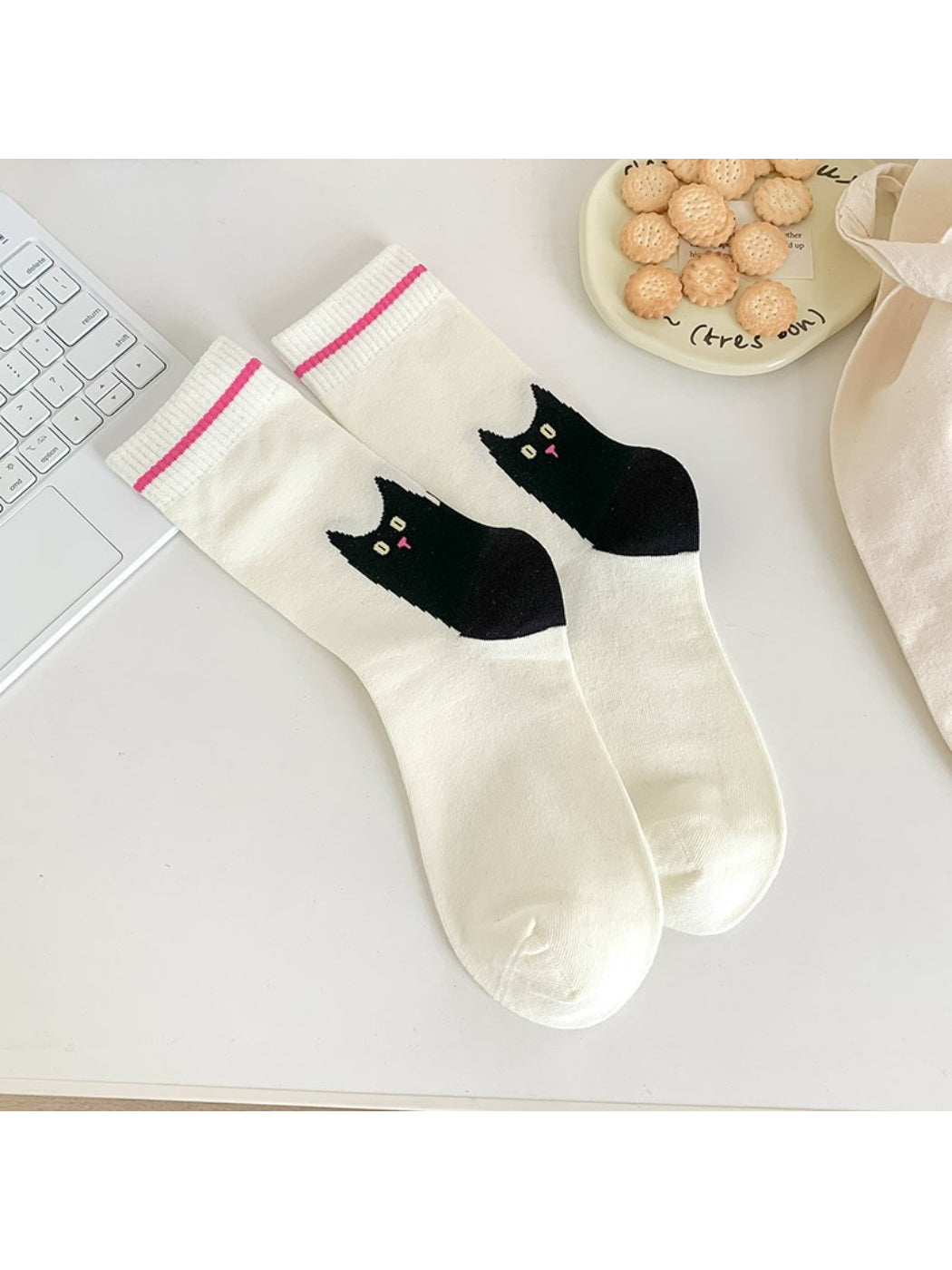 Rufia - Playful Cat & Puppy Cartoon Socks