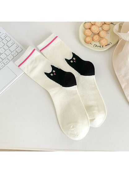 Rufia - Playful Cat & Puppy Cartoon Socks