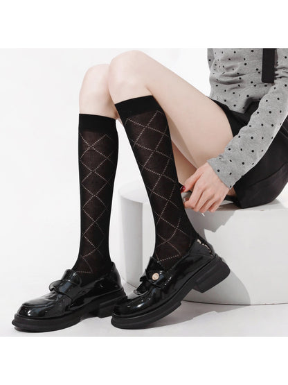 Rufia - Retro Argyle Pattern Fashion Socks