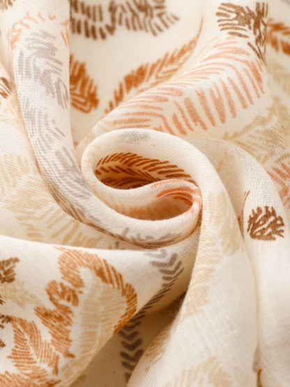 Scarvii - Boho Style Plant Floral Print Scarf - Chic & Fresh