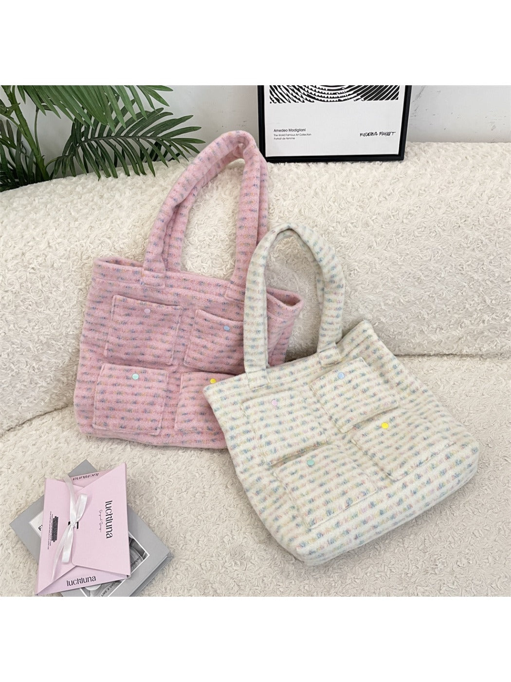 Cosbai – Plush Short Handle Shoulder Bag