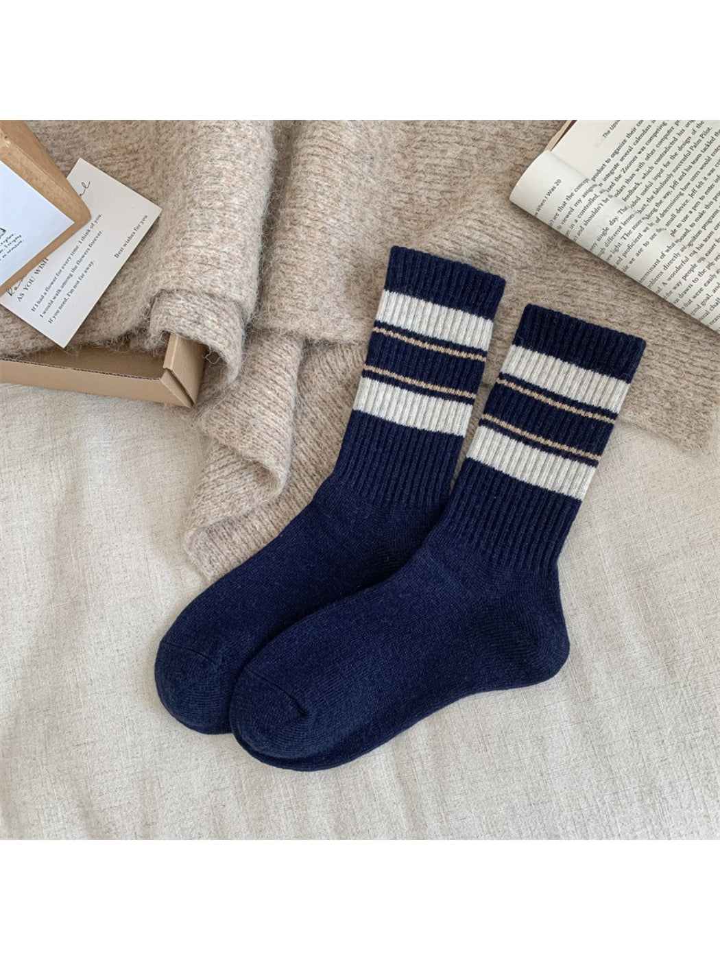 Rufia - Classic Stripe Ribbed Daily Crew Socks product image 8
