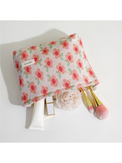 Cosbai - Floral Print Travel Makeup Organizer Bag