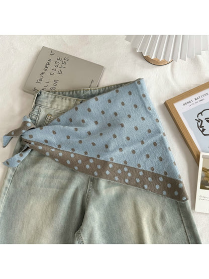 Scarvii - Polka Dot Color Block Triangle Bandana