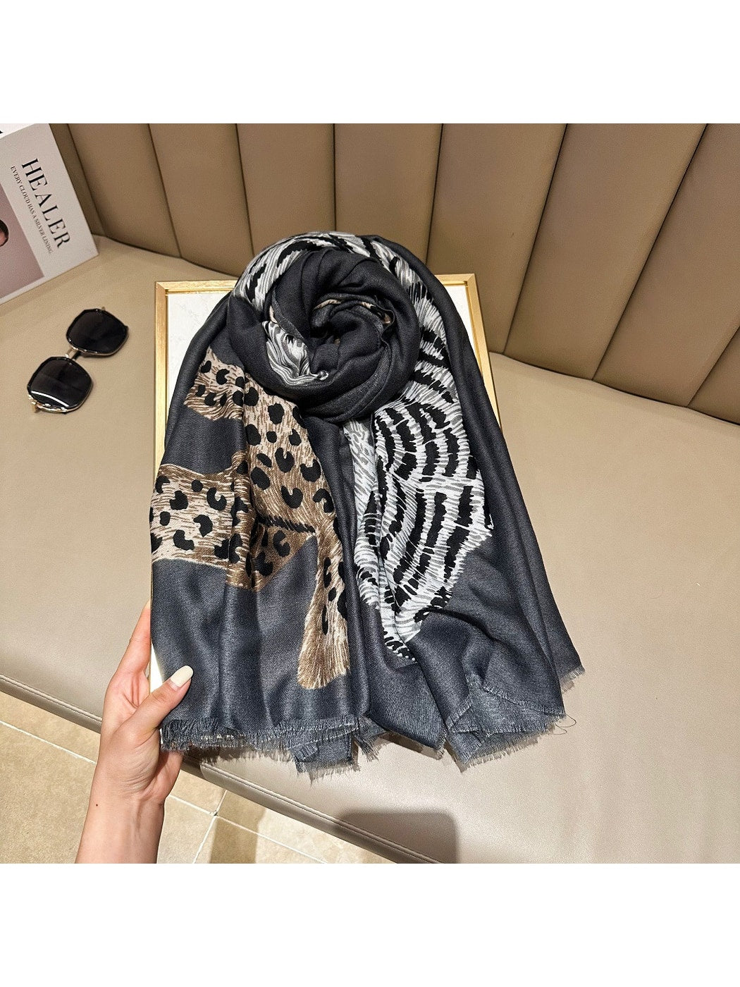 Scarvii - Tiger and Cheetah Pattern Lightweight Wrap Scarf