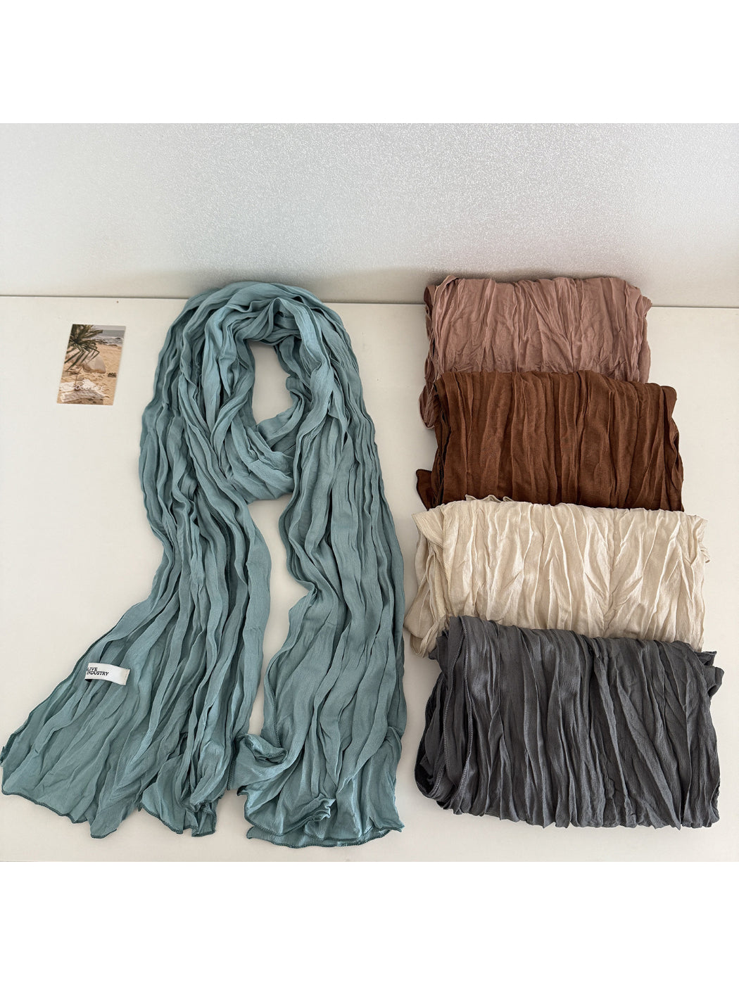 Scarvii - Crinkle Texture Long Scarf