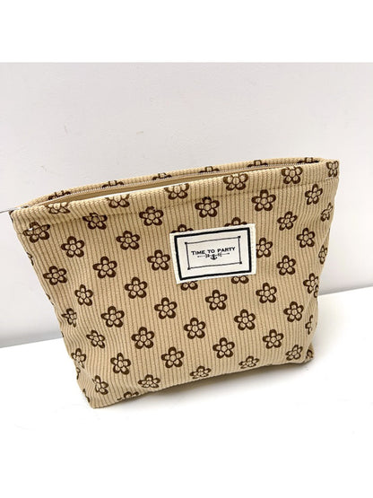 Cosbai - Corduroy Ditsy Floral Pouch