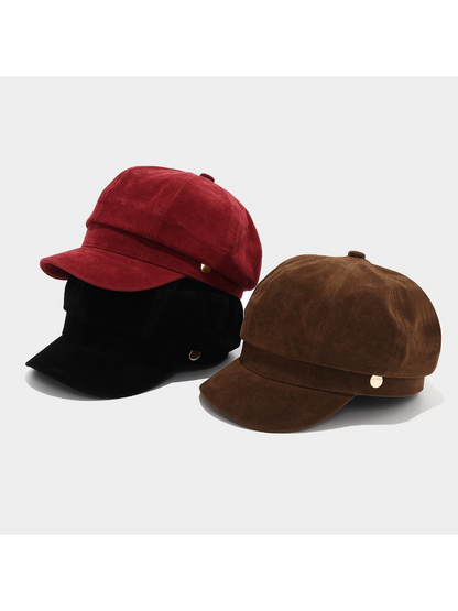 Haila - Vintage Metal Accent Newsboy Cap