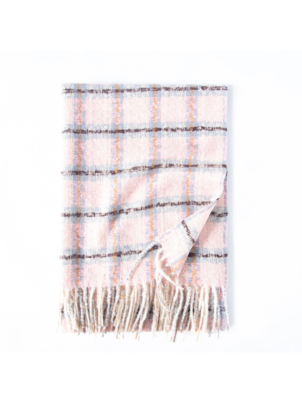 Scarvii - Classic Windowpane Plaid Fringe Scarf