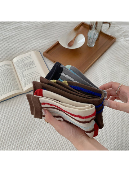 Rufia - Contrast Stripe Textured Crew Socks