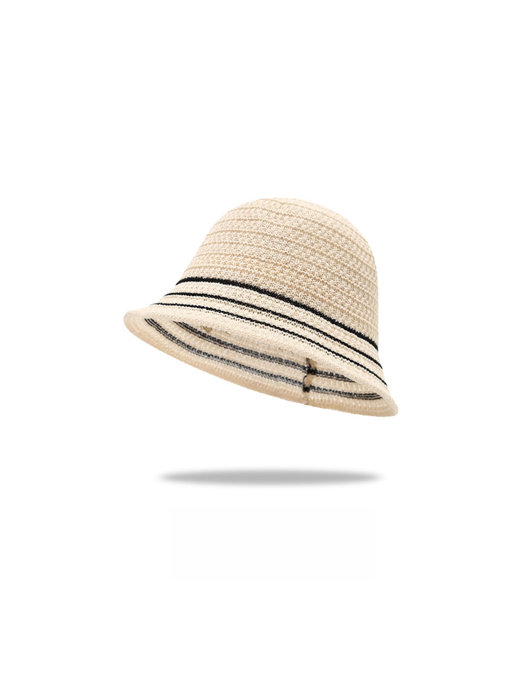 Haila - Striped Trim Round Crown Bucket Hat