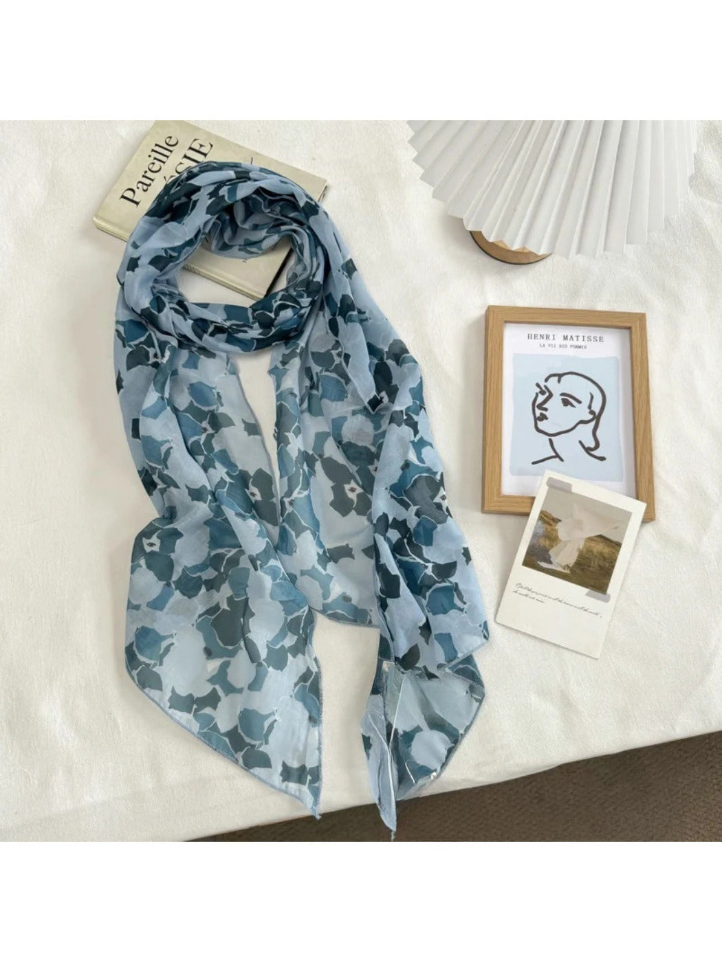 Scarvii - Sheer Floral Printed Scarf