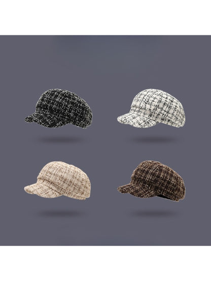 Haila - Textured Tweed Newsboy Hat
