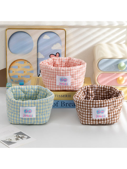 Cosbai - Modern Gingham Miscellaneous Storage Basket
