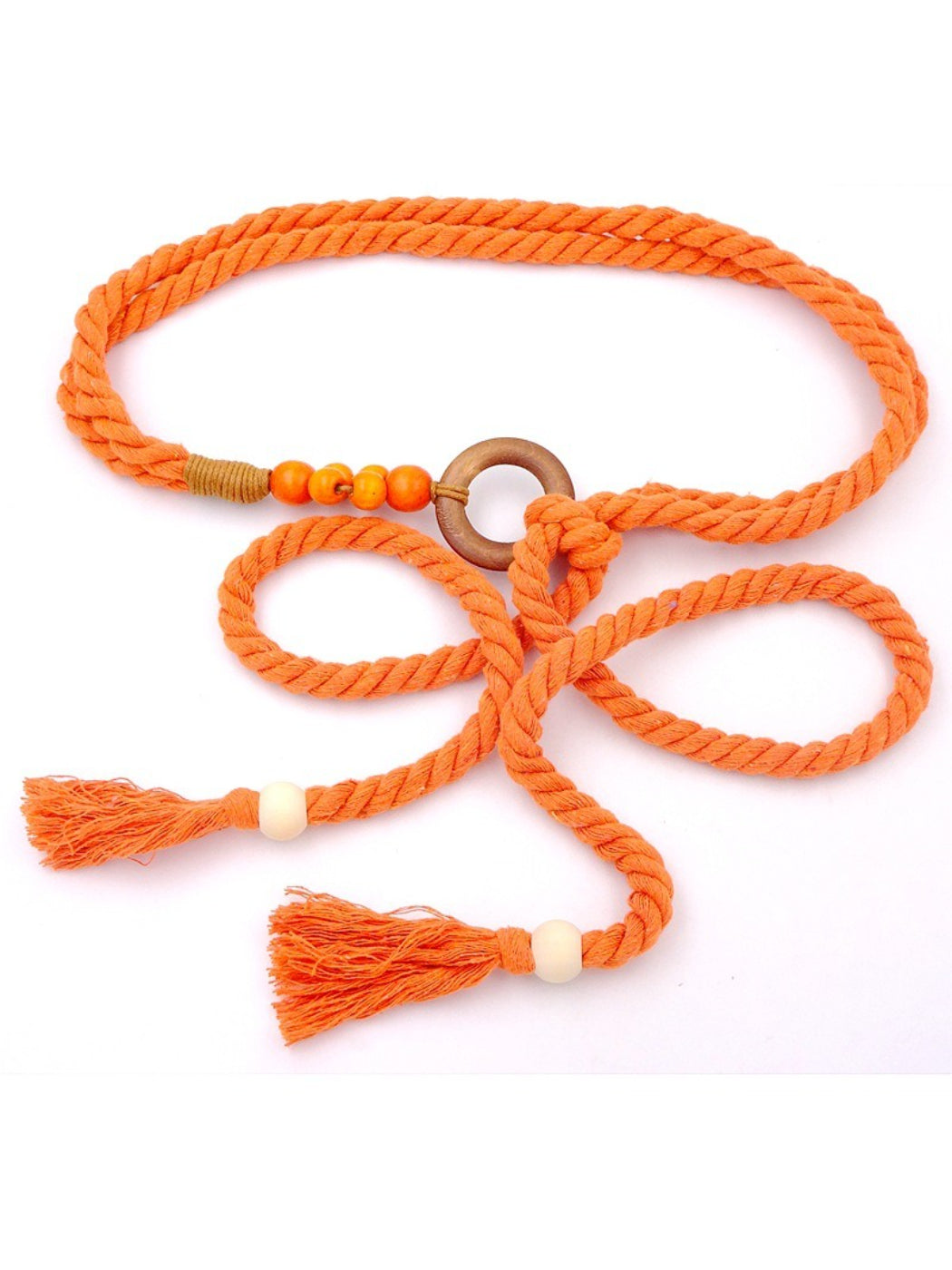 Beco Vibrant Braided Beads Ring Detail Waist Belt for apparel accessory