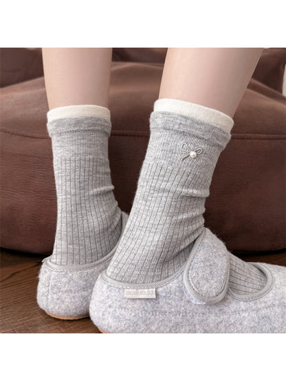 Rufia - Ribbed Bow Detail Socks