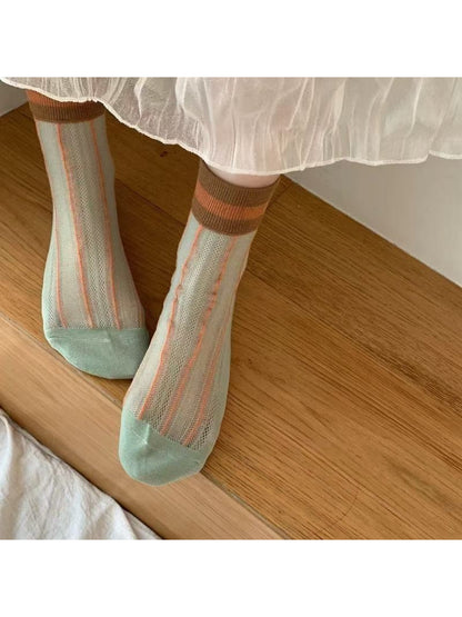 Rufia - Lightweight Ribbed Colorblock Crew Socks product image 4