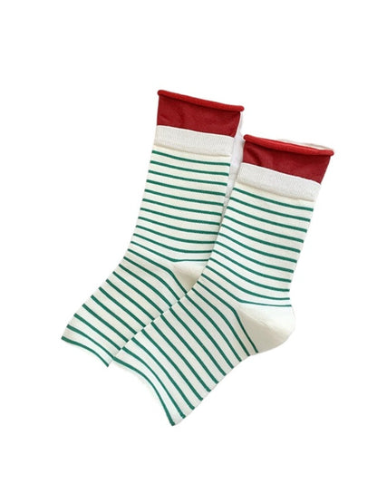 Rufia - Bold Stripe Color-Block Crew Socks