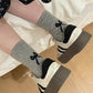 Rufia - Solid Color Butterfly Pattern Socks