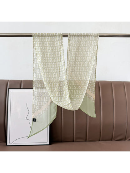 Scarvii - Light Green Long Narrow Fashion Scarf