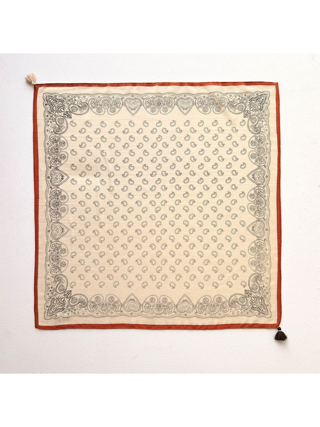 Scarvii - Classic Paisley Border Printed Square Scarf