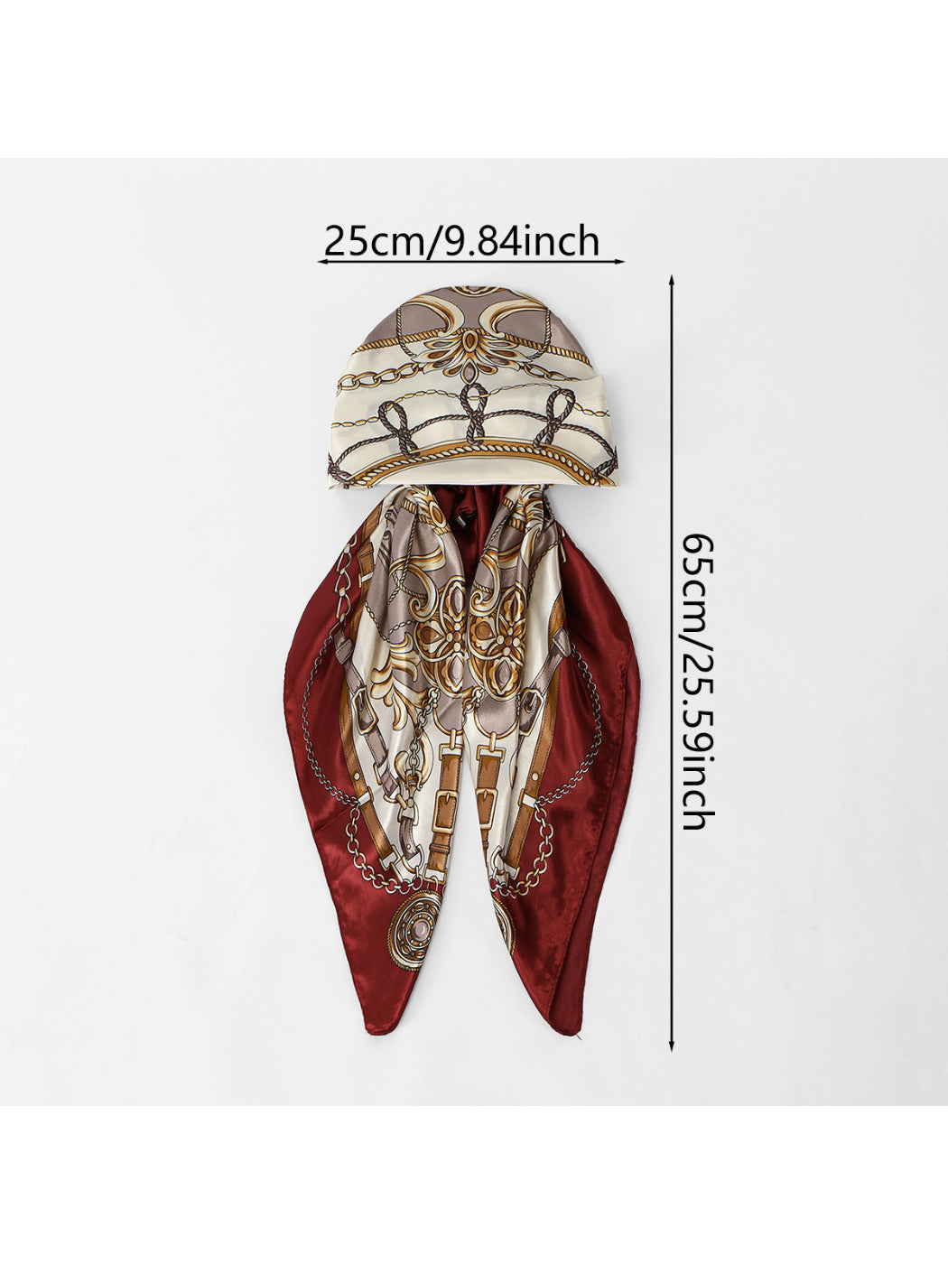 Scarvii - Chain and Rope Print Tie Back Headscarf