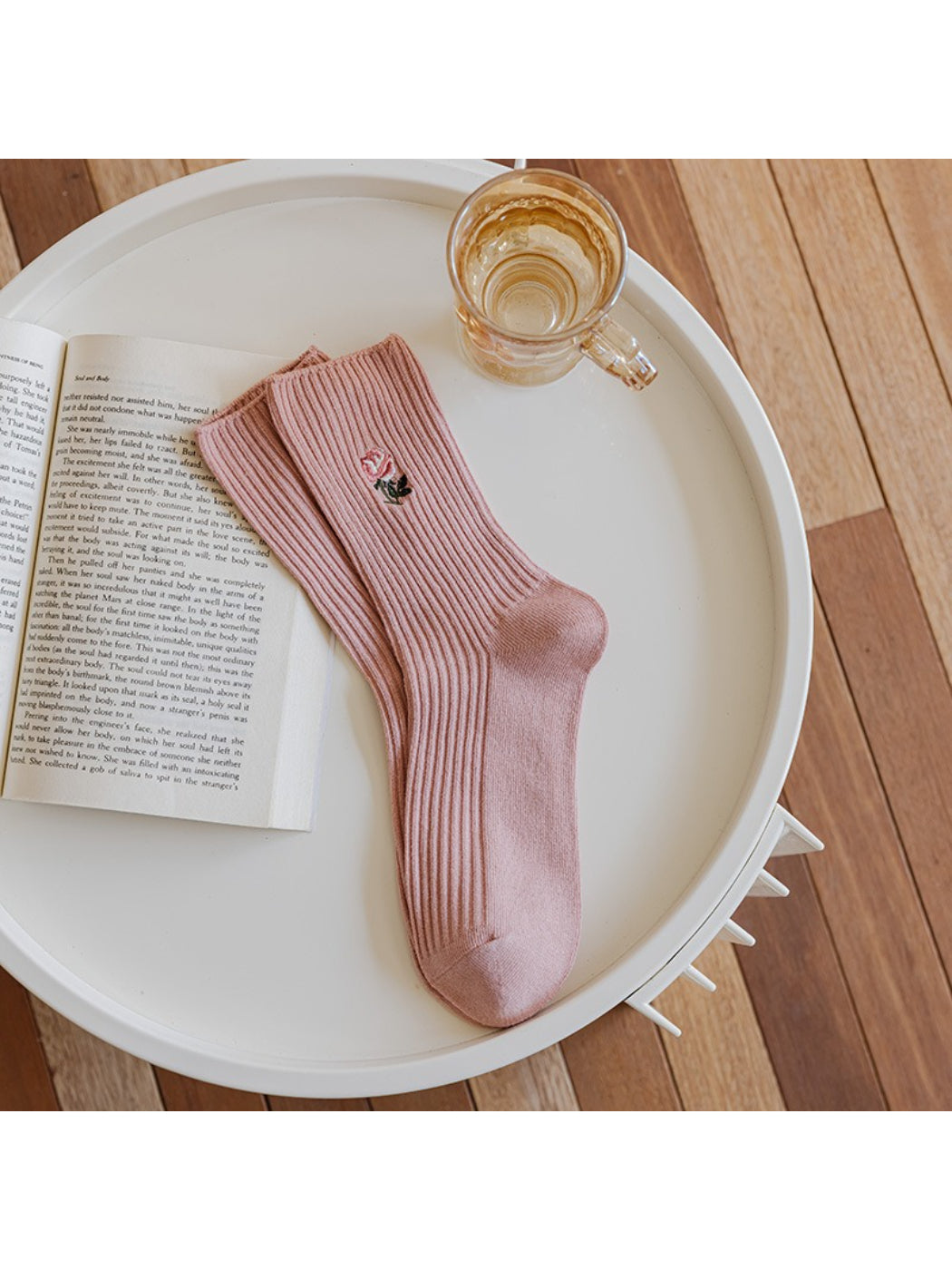 Rufia - Romantic Floral Pattern Cozy Crew Socks product image 6