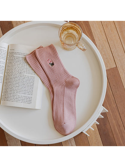 Rufia - Romantic Floral Pattern Cozy Crew Socks product image 6