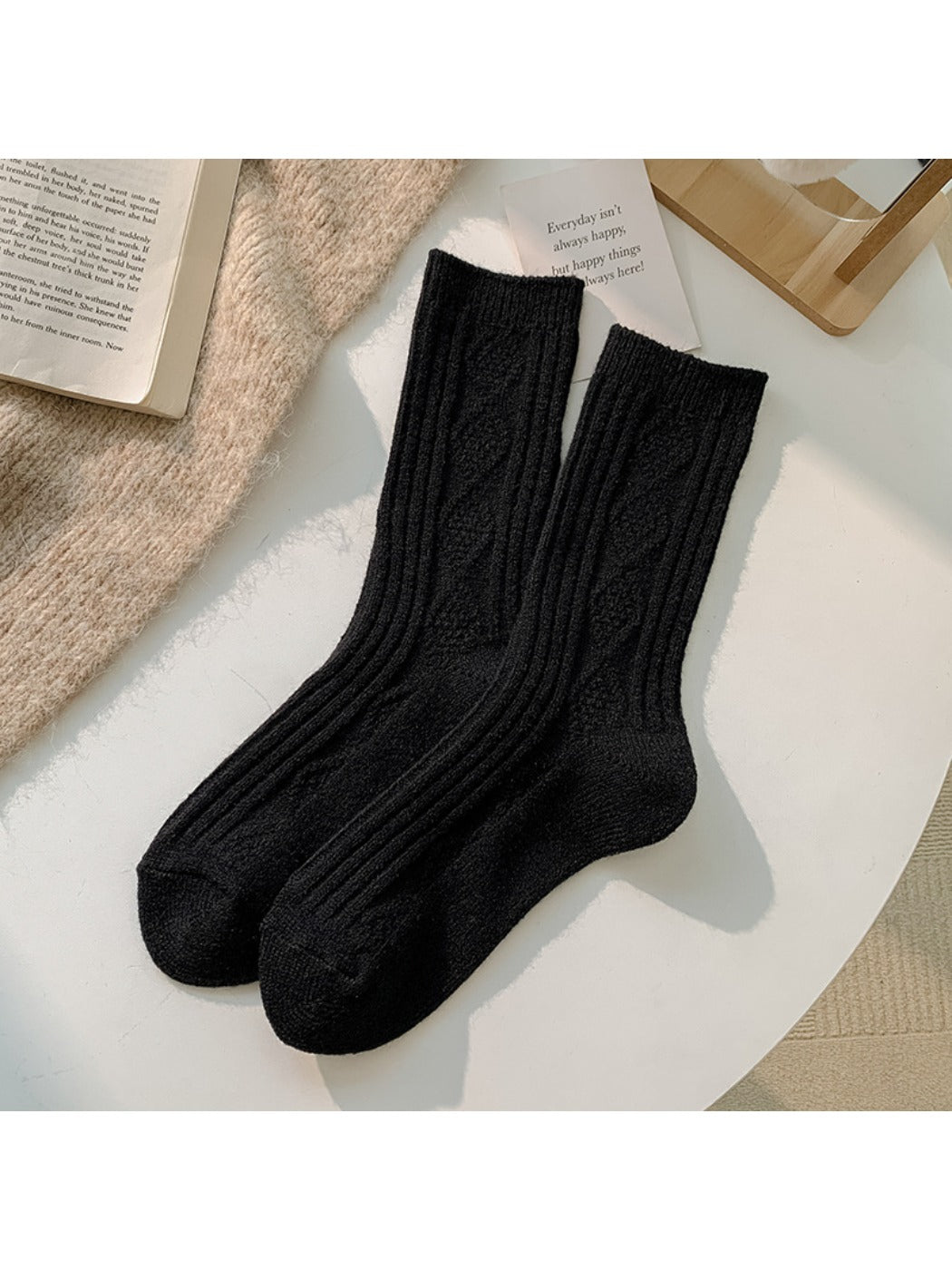 Rufia - Solid Color Mid-Calf Socks