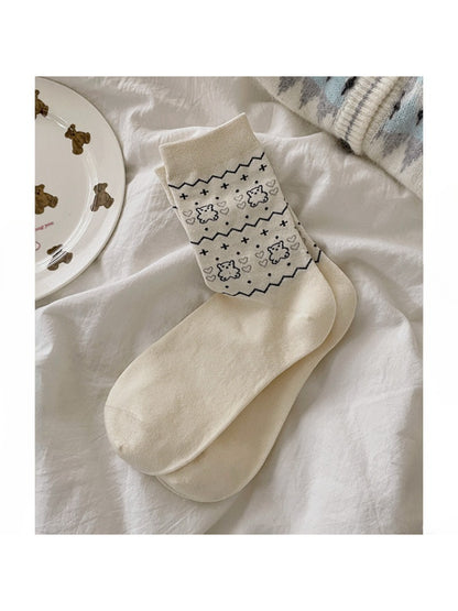 Rufia - Sweet Bear Heart Pattern Crew Socks product image 5