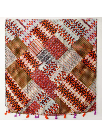 Scarvii - Graphic Patchwork Pattern Soft Scarf