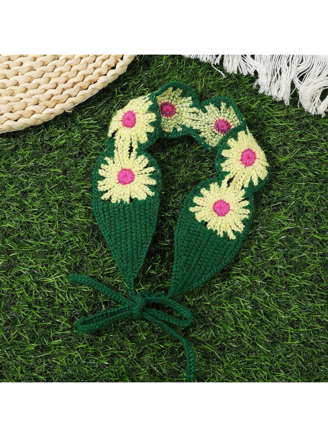Scarvii - Boho Daisy Knit Front Hair Headband