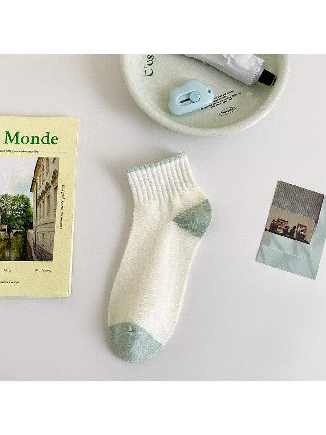 Rufia - Minimal Color Block Ankle Socks
