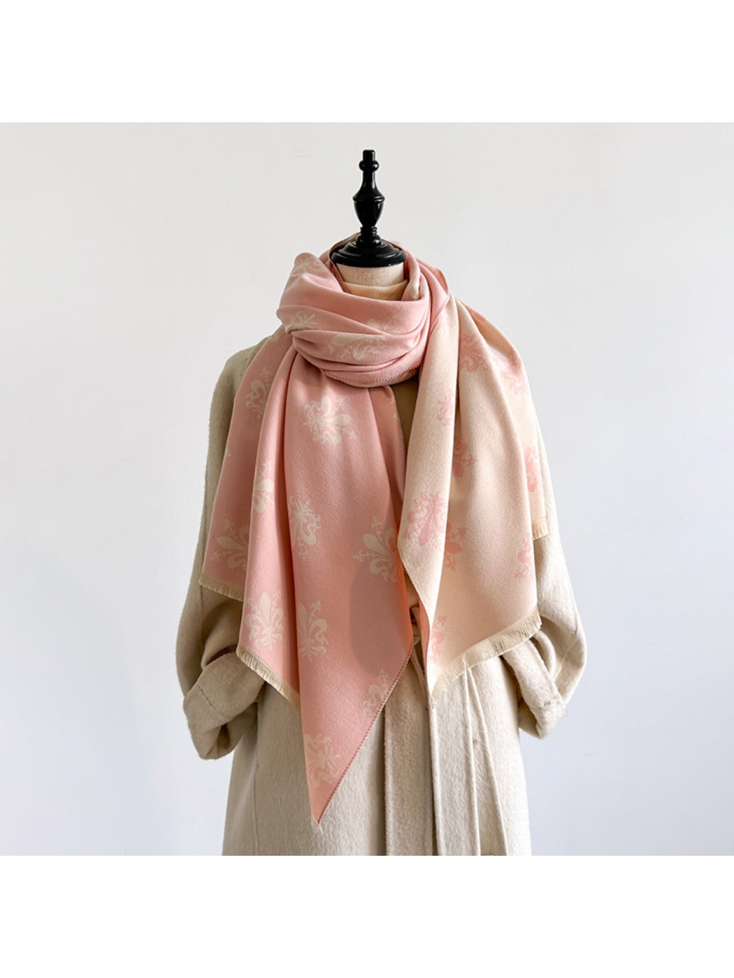 Scarvii – Floral Print Fringe Scarf & Wrap