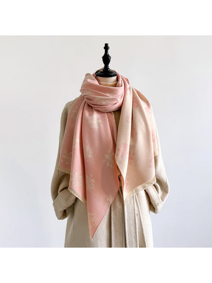 Scarvii – Floral Print Fringe Scarf & Wrap