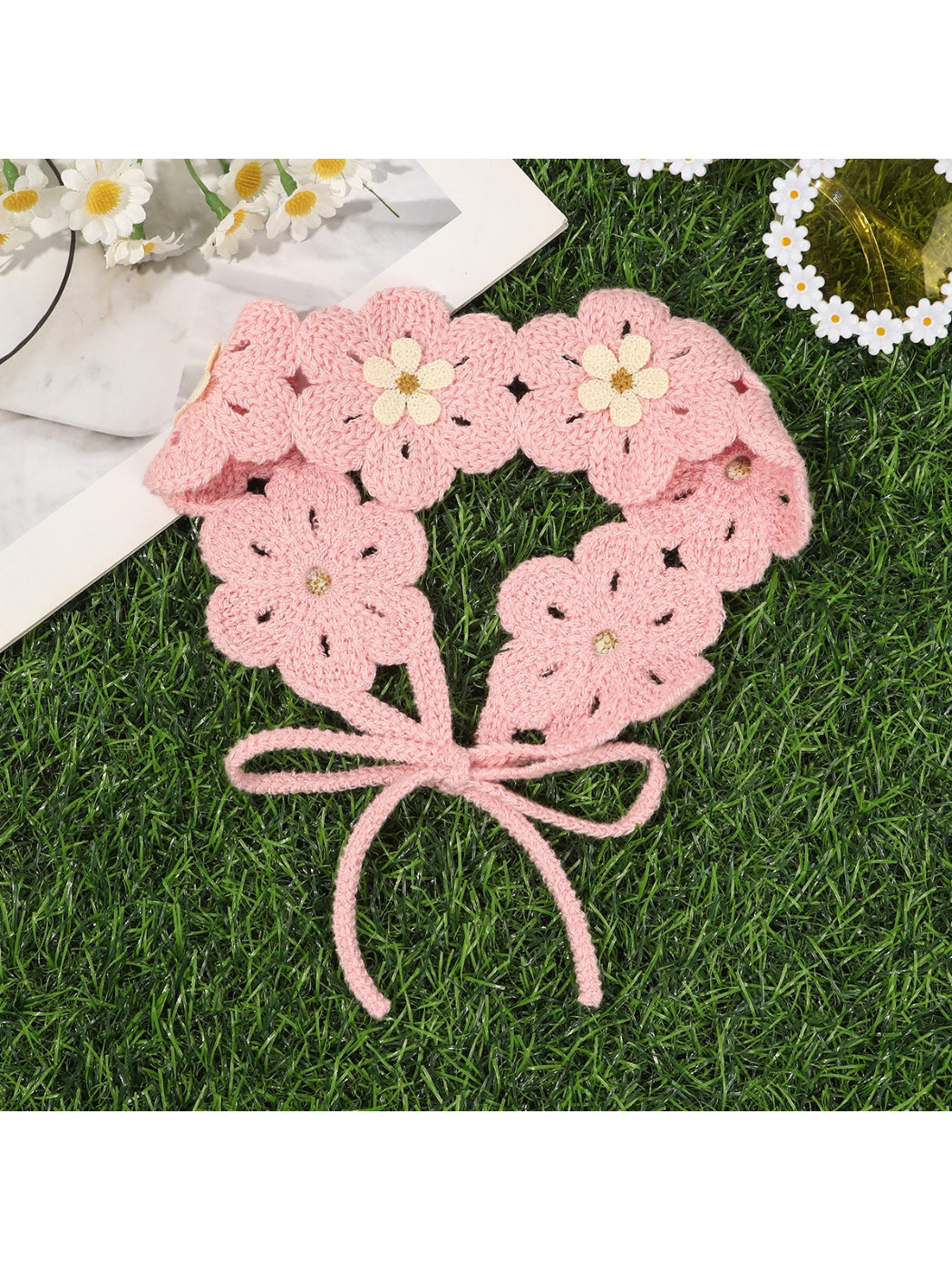 Scarvii Crochet Flower Bandana Scarf
