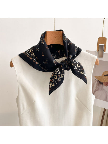 Scarvii - Paisley Print Retro Style Square Scarf
