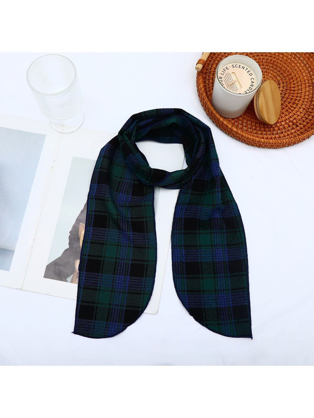Scarvii - Vintage Plaid Check Pattern Long Scarf
